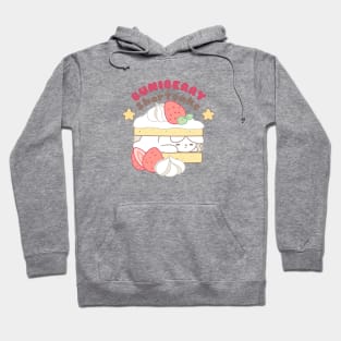 Sweet Delights: Cute Rabbit amidst Bunnyberry Shortcake Hoodie